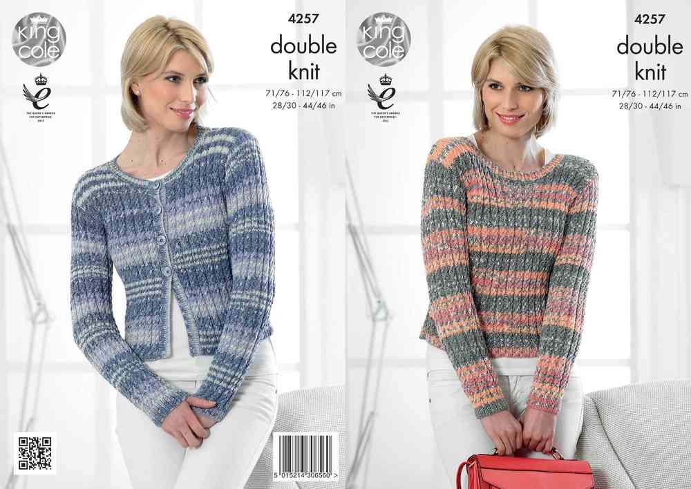 King Cole Sweater and Cardigan Knitting Pattern Leaflet 4257