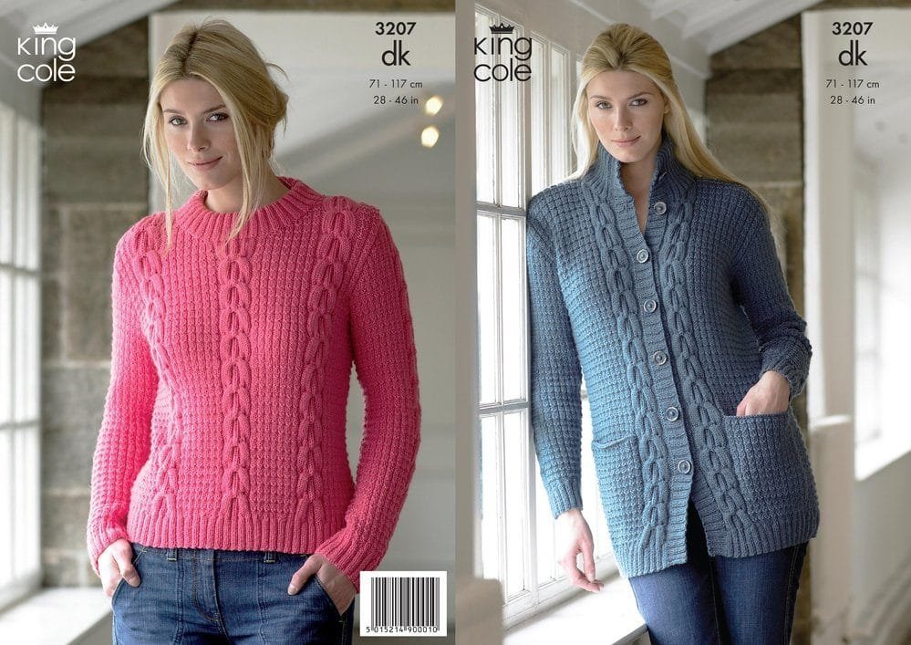 King Cole Jacket and Sweater Knitting Pattern Leaflet 3207