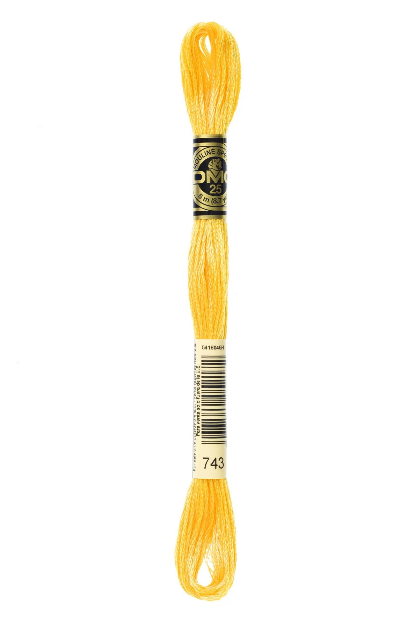DMC Mouliné Special Cotton Thread 743 Medium Yellow