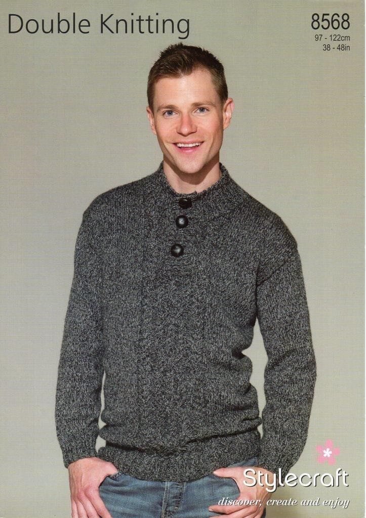Stylecraft Jumper Knitting Pattern Leaflet 8568