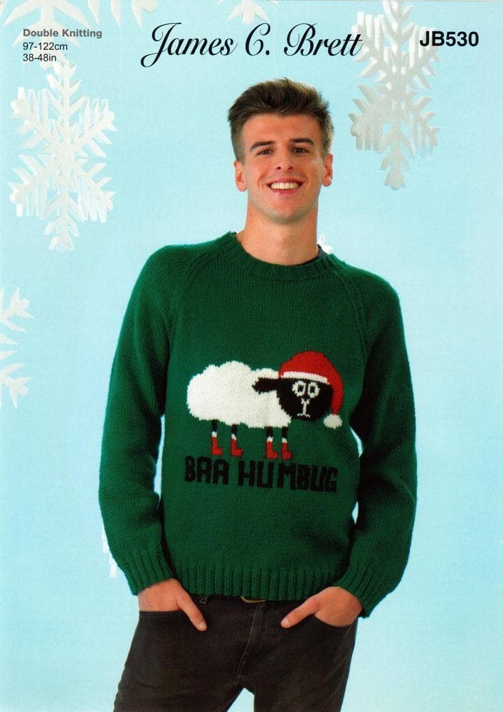 James C Brett C Baa Humbug Sweater Knitting Pattern Leaflet JB530