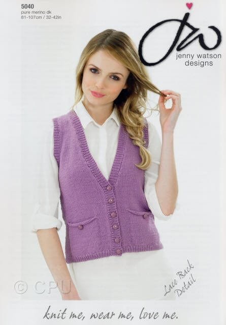 Jenny Watson Waistcoat Knitting Pattern Leaflet 5040