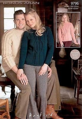 Hayfield Sweater Knitting Pattern Leaflet 9796