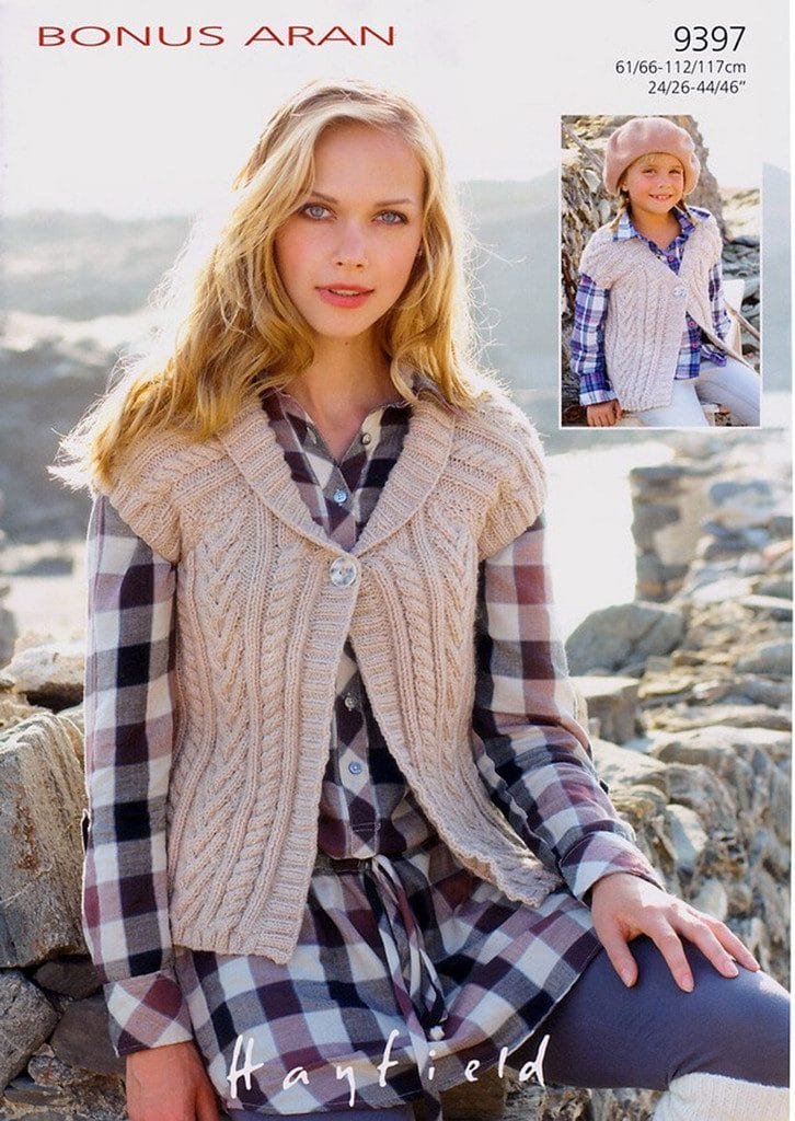 Hayfield Waistcoat Knitting Pattern Leaflet 9397