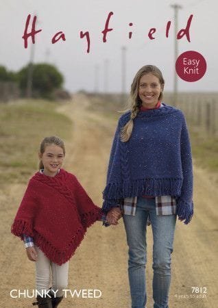 Hayfield Poncho Knitting Pattern Leaflet 7812