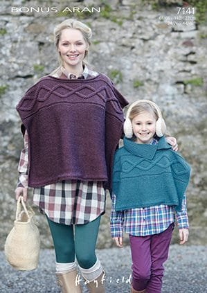Hayfield Poncho Knitting Pattern Leaflet 7141