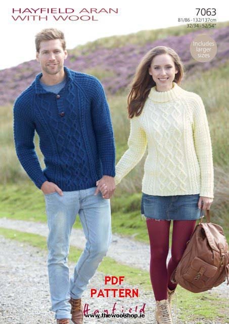 Hayfield Sweater Knitting Pattern Leaflet 7063