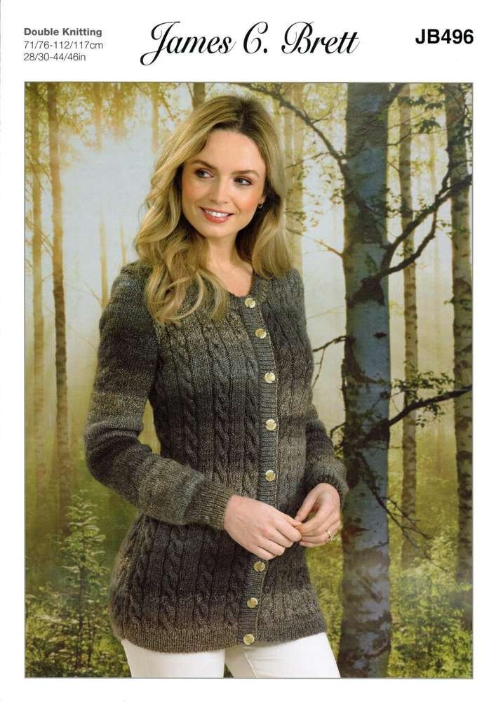 James C Brett Cardigan Knitting Pattern Leaflet JB496