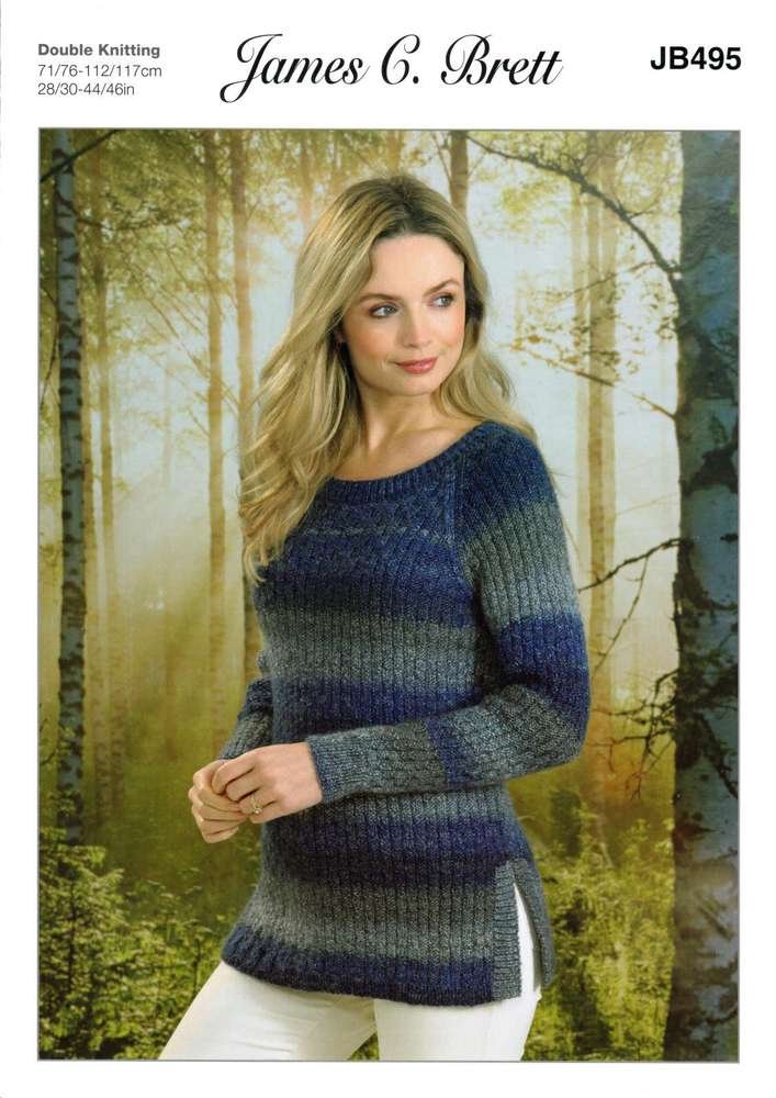 James C Brett Sweater Knitting Pattern Leaflet JB495