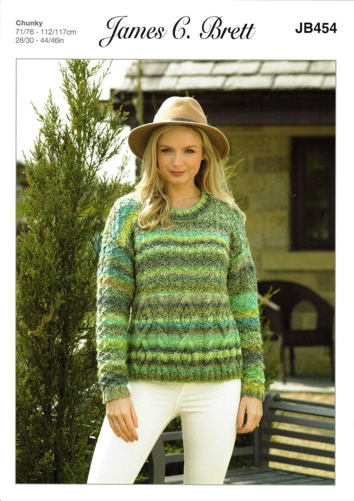 James C Brett Sweater Knitting Pattern Leaflet JB454