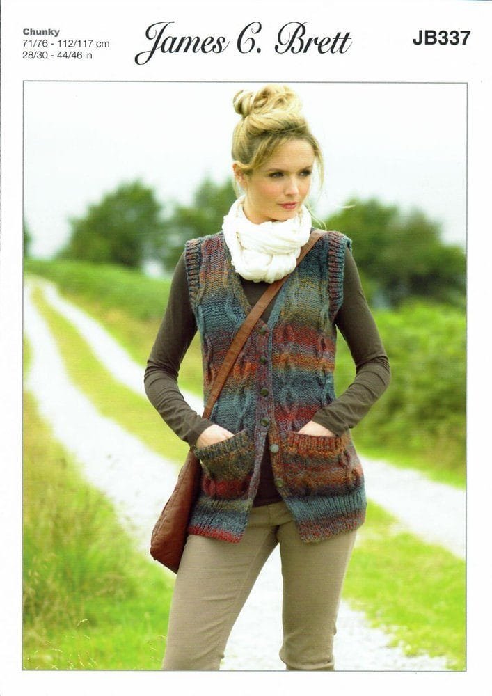 James C Brett Waistcoat Knitting Pattern Leaflet JB337