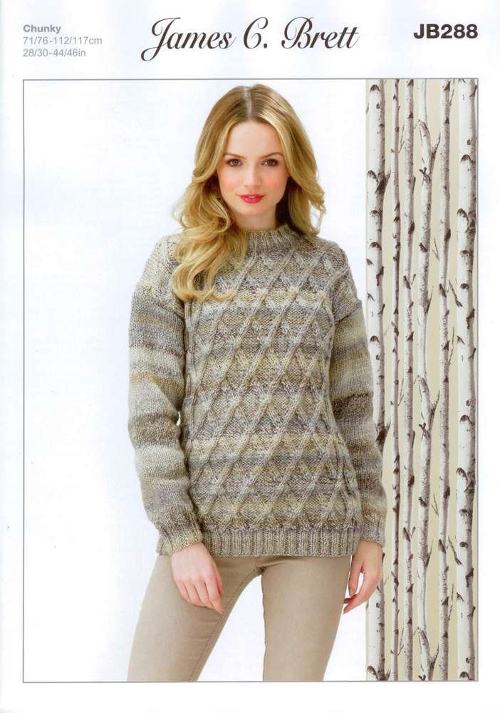 James C Brett Sweater Knitting Pattern Leaflet JB288