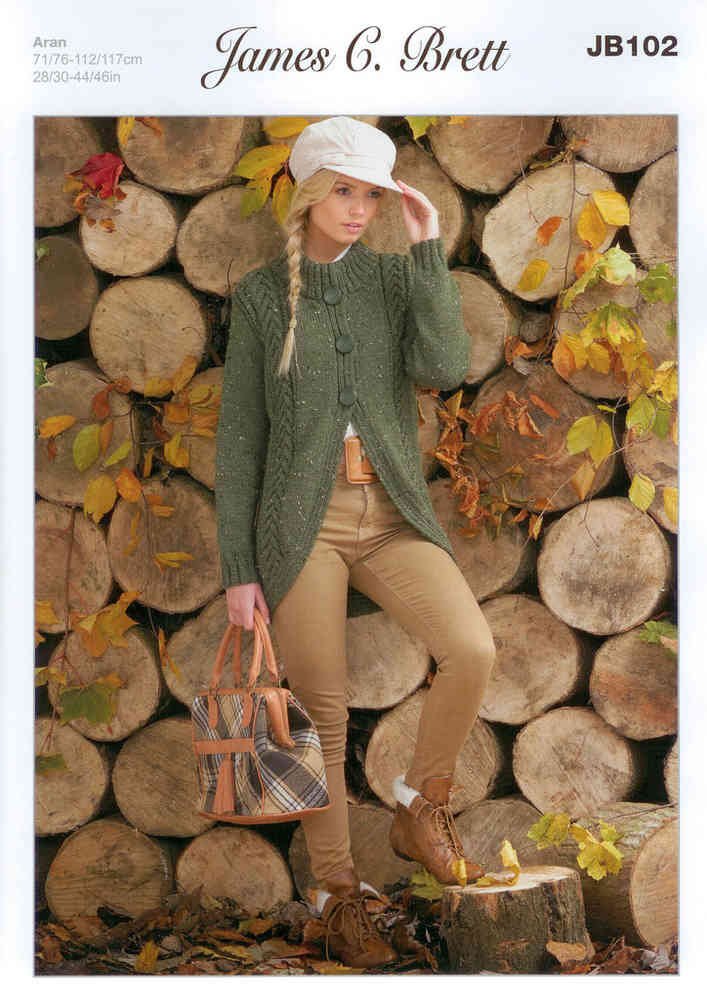 James C Brett Cardigan Knitting Pattern Leaflet JB102