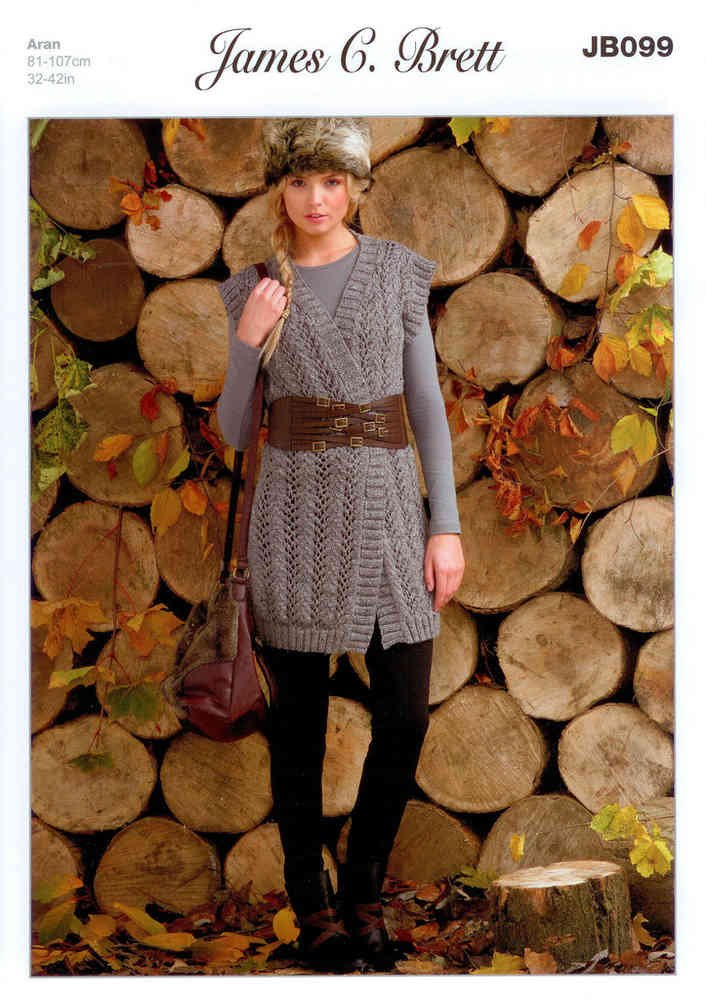 James C Brett Waistcoat Knitting Pattern Leaflet JB099
