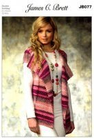 James C Brett Cardigan Knitting Pattern Leaflet JB077