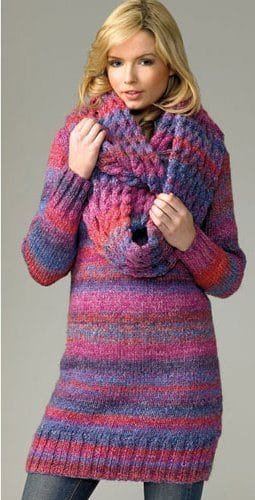 James C Brett Sweater and Snood Knitting Pattern Leaflet JB069