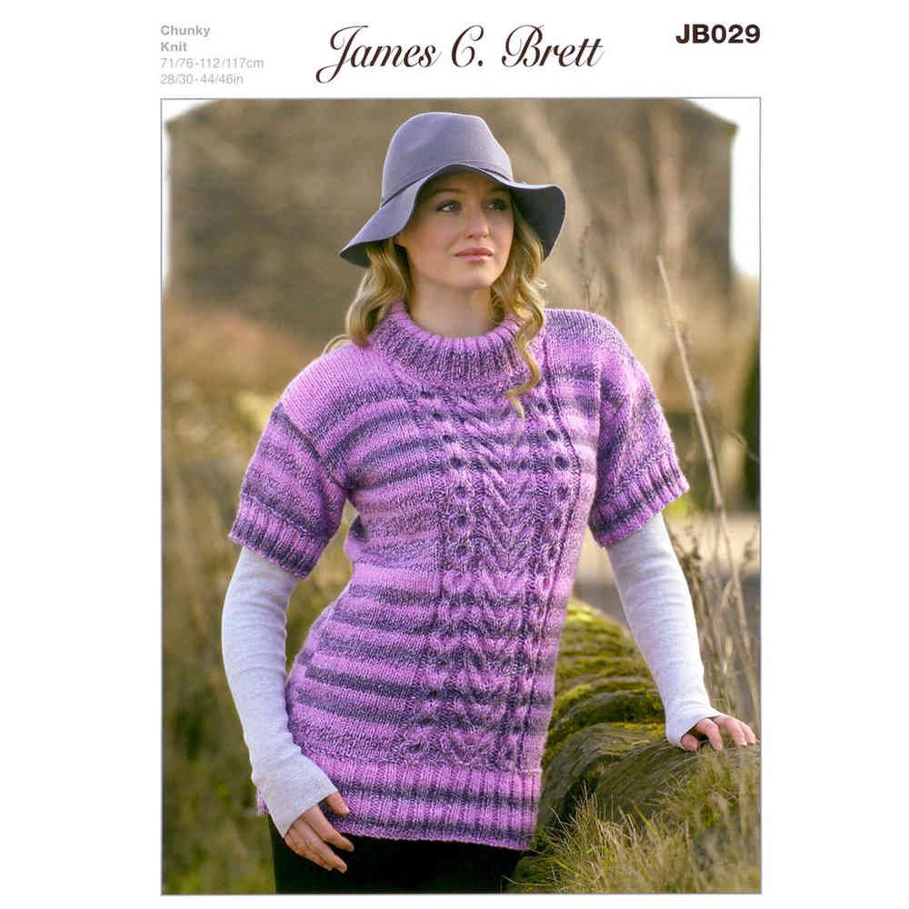 James C Brett Sweater Knitting Pattern Leaflet JB029