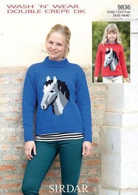 Sirdar Horse Sweater Knitting Pattern Leaflet 9836