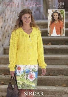 Sirdar Cardigan Knitting Pattern Leaflet 9553