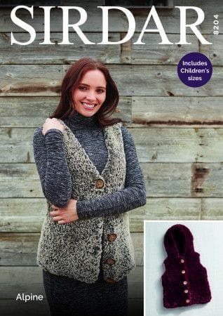 Sirdar Gilets Knitting Pattern Leaflet 8204