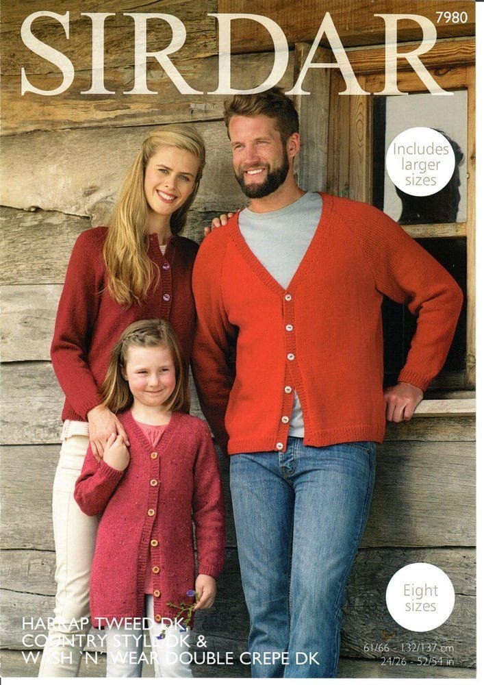 Sirdar Cardigan Knitting Pattern Leaflet 7980