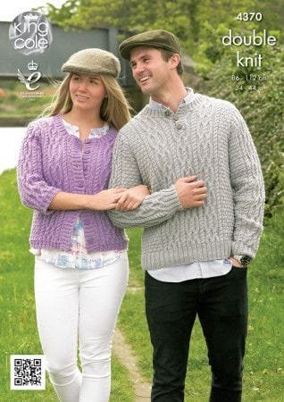 King Cole Cardigan and Sweater Knitting Pattern Leaflet 4370