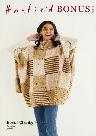 Hayfield Poncho Knitting Pattern Leaflet 10344