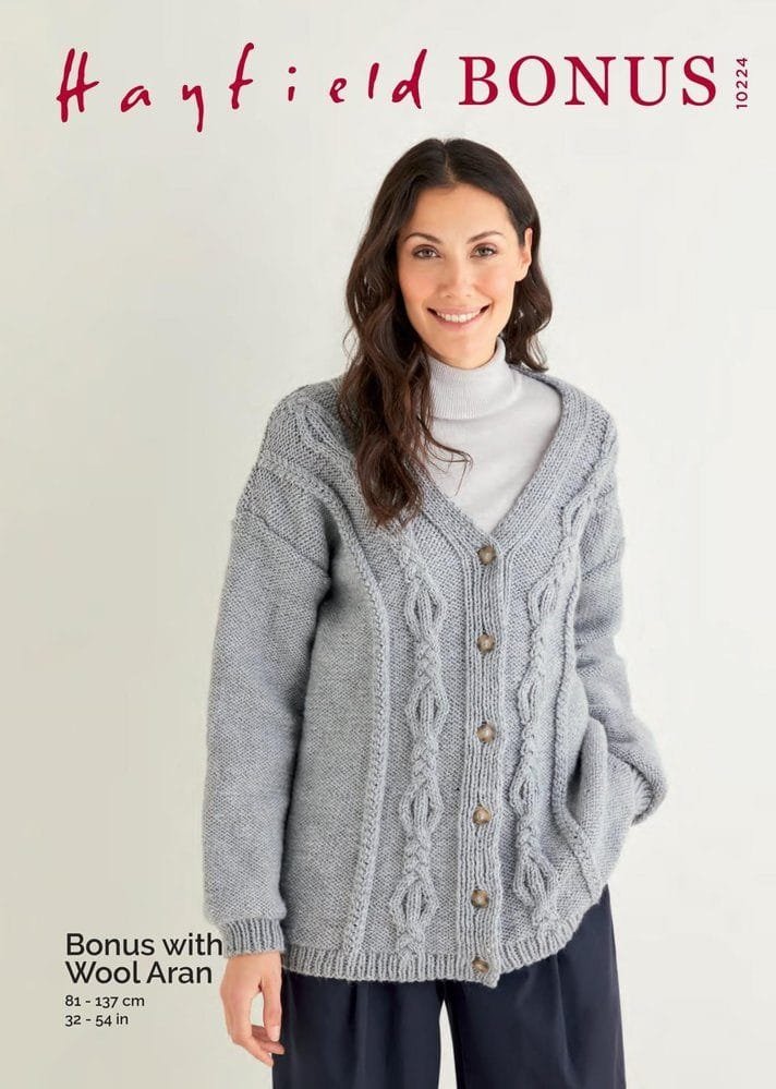 Hayfield Cardigan Knitting Pattern Leaflet 10224