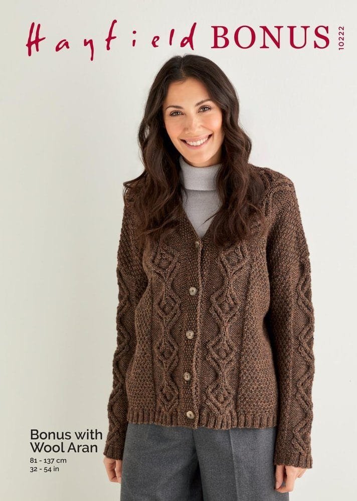 Hayfield Cardigan Knitting Pattern Leaflet 10222
