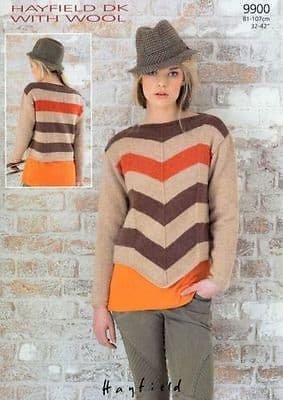 Hayfield Sweater Knitting Pattern Leaflet 9900