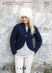 Hayfield Cardigan Knitting Pattern Leaflet 9840