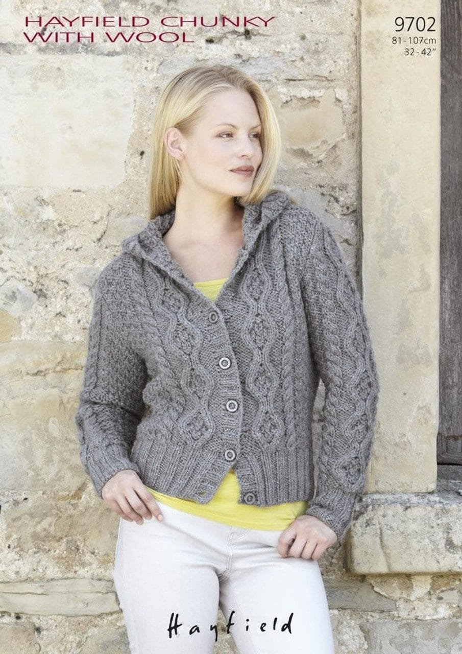 Hayfield Hoodie Knitting Pattern Leaflet 9702