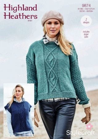 Stylecraft Sweater and Slipover Knitting Pattern Leaflet 9874