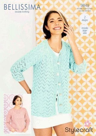 Stylecraft Cardigan and Sweater Knitting Pattern Leaflet 9849