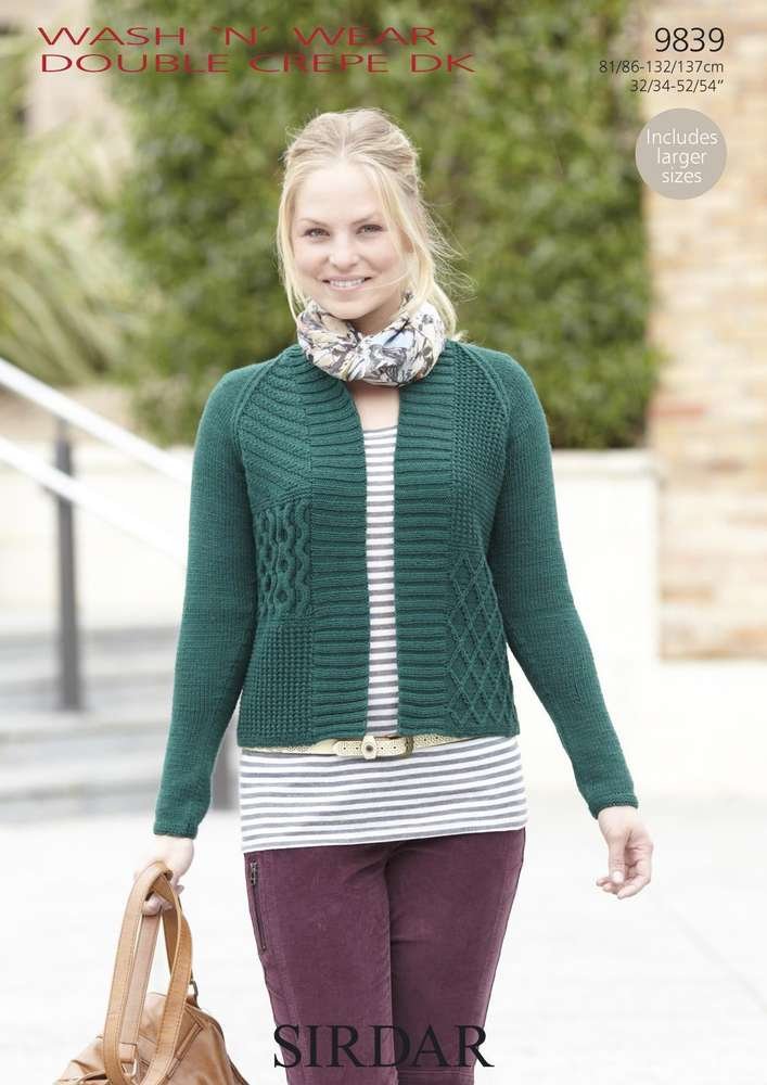 Sirdar Cardigan Knitting Pattern Leaflet 9839
