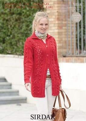 Sirdar Cardigan Jacket Knitting Pattern Leaflet 9838