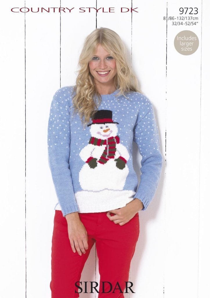 Sirdar Snowman Christmas Sweater Knitting Pattern Leaflet 9723