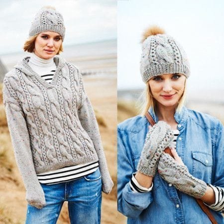 Stylecraft Sweater, Hat and Mitts Knitting Pattern Leaflet 9556