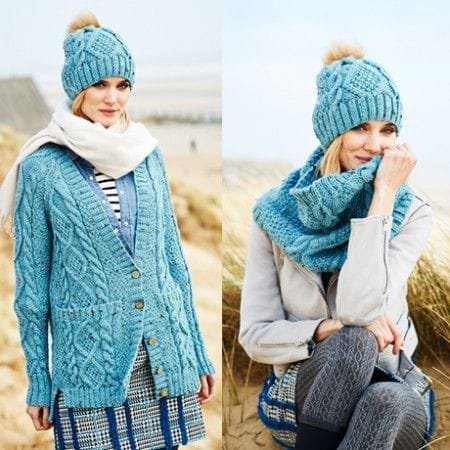 Stylecraft Cardigan, Snood and Hat Knitting Pattern Leaflet 9554