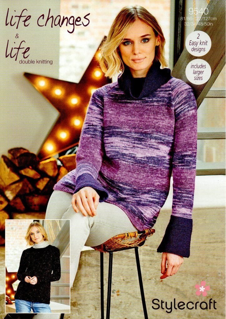 Stylecraft Sweaters Knitting Pattern Leaflet 9540
