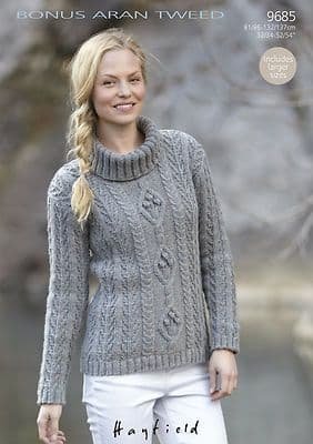 Hayfield Sweater Knitting Pattern Leaflet 9685