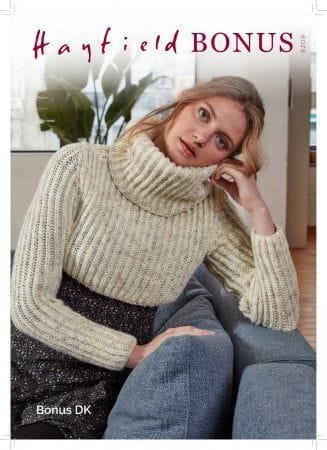 Hayfield Cropped Sweater Knitting Pattern Leaflet 8209