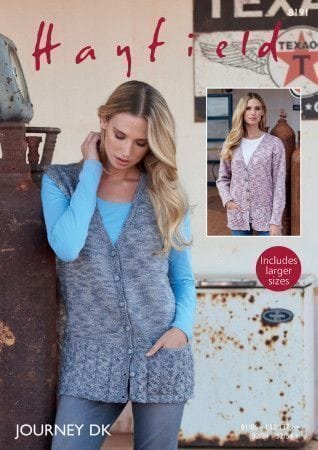 Hayfield Cardigan and Waistcoat Knitting Pattern Leaflet 8191