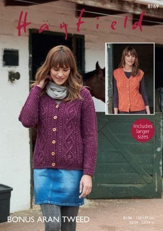 Hayfield Cardigan and Waistcoat Knitting Pattern Leaflet 8169