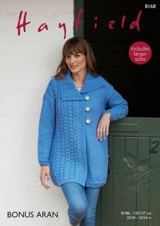 Hayfield Coat Knitting Pattern Leaflet 8168