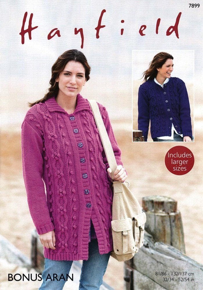 Hayfield Jacket and Cardigan Waistcoat Knitting Pattern Leaflet 7899