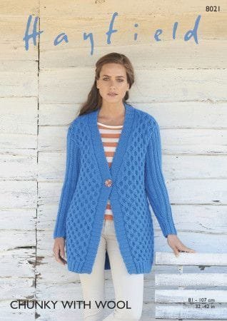 Hayfield Jacket Knitting Pattern Leaflet 8021