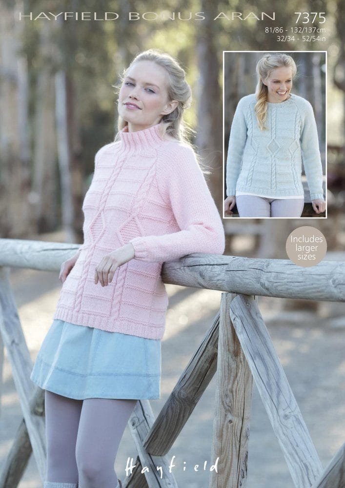 Hayfield Sweater Knitting Pattern Leaflet 7375