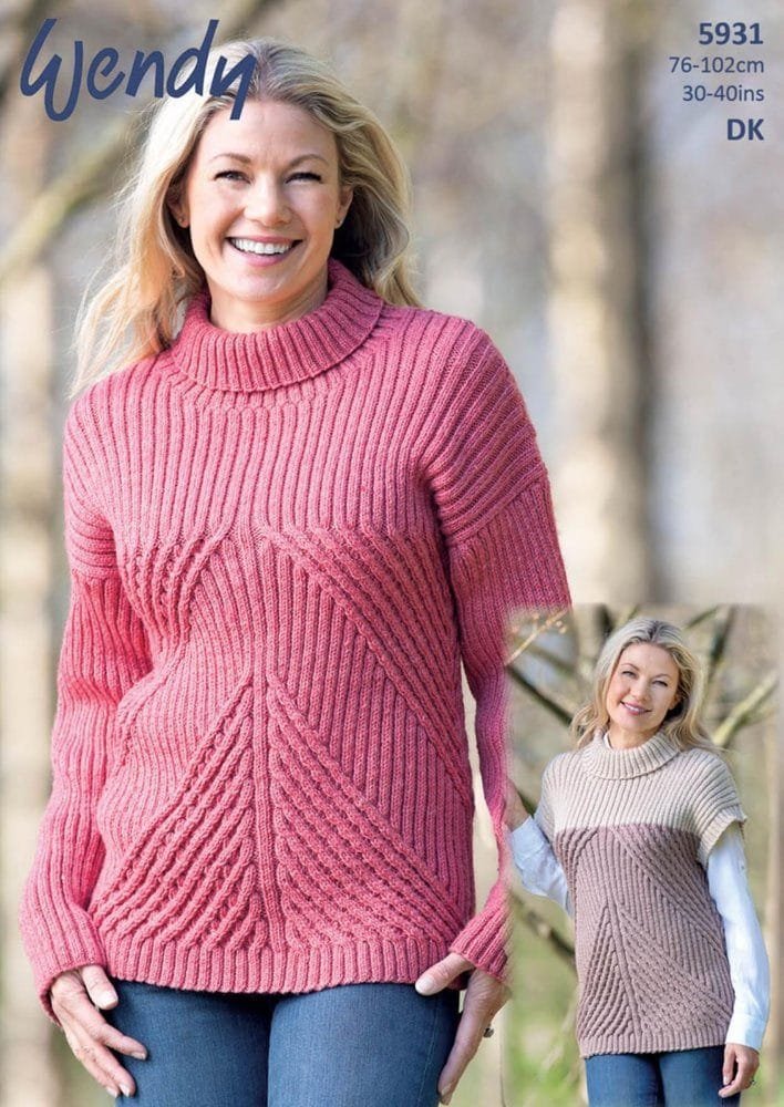 Wendy Sweater and Tunic Knitting Pattern Leaflet 5931