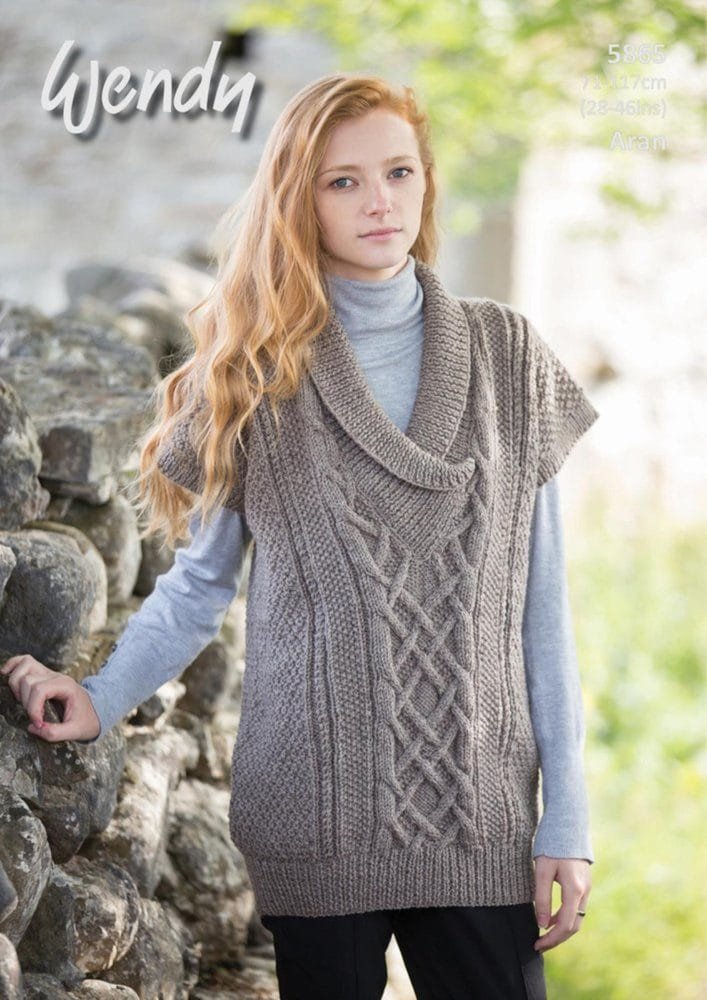 Wendy Shawl Collar Tunic Knitting Pattern Leaflet 5865